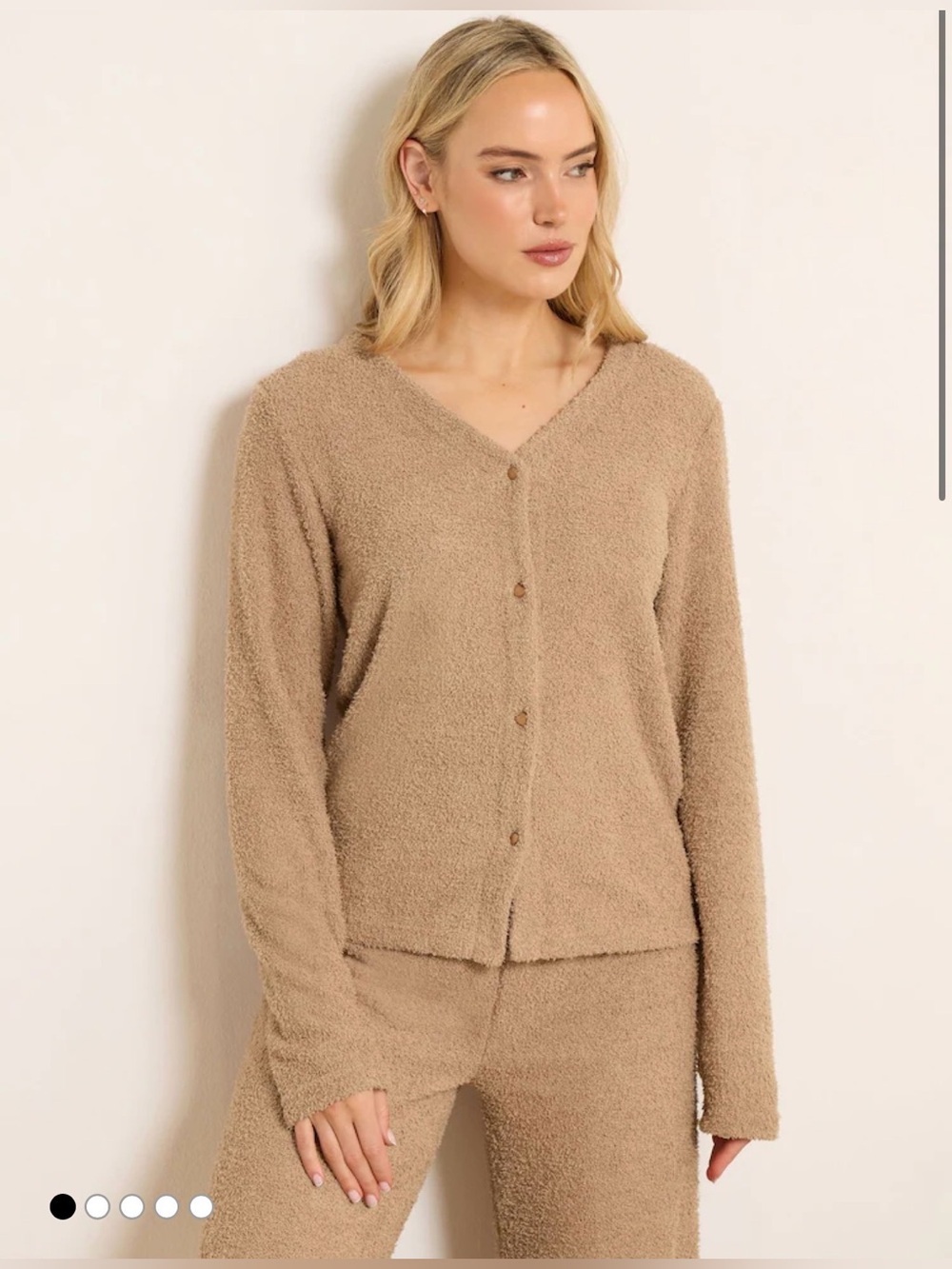 Long Tall Sally Soft Teddy Knit Cardigan Light Brown US 10/12 NWT Cozy Sweater
